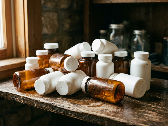 Several supplement bottles